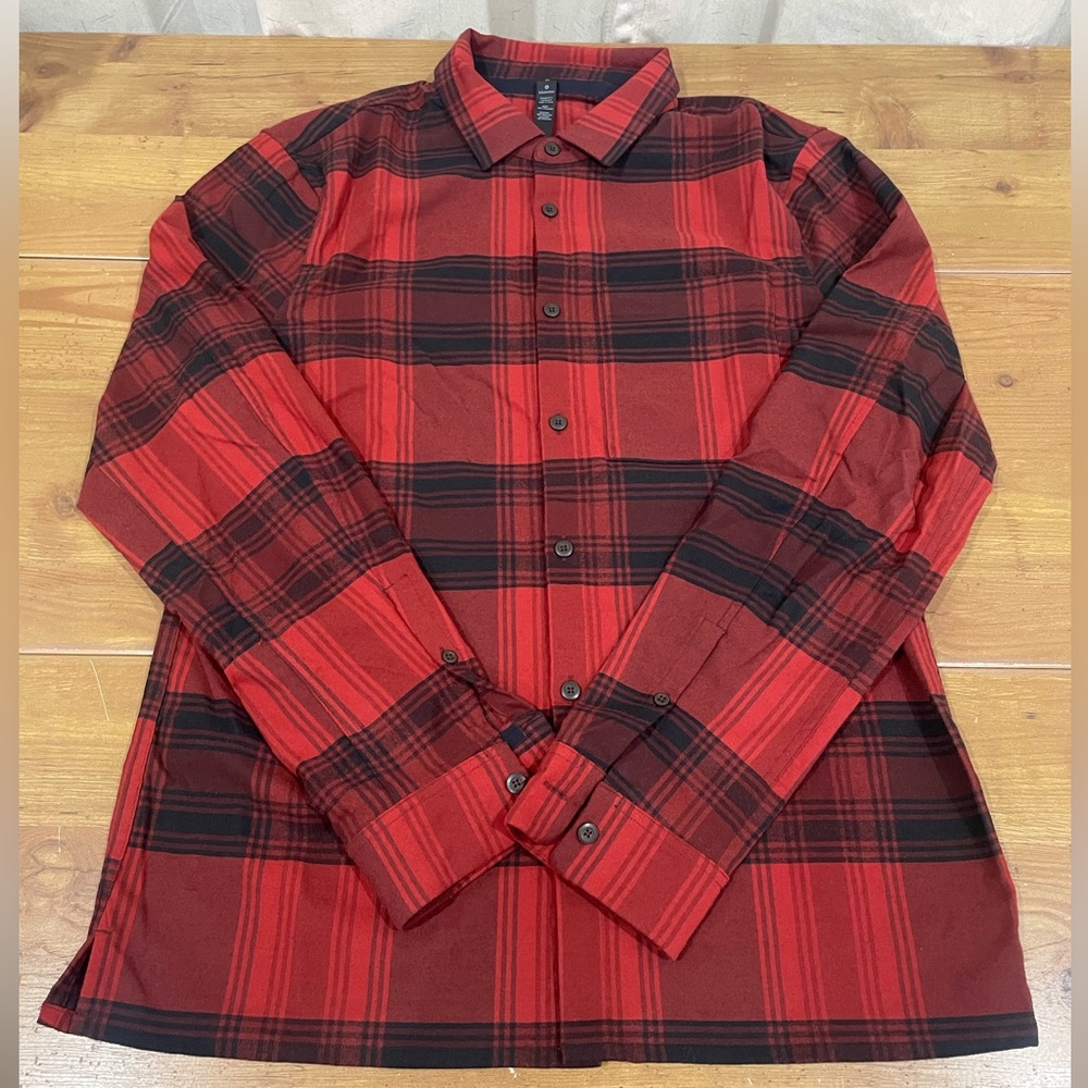 Lululemon Fleece Plaid Red Long Sleeve Shirt